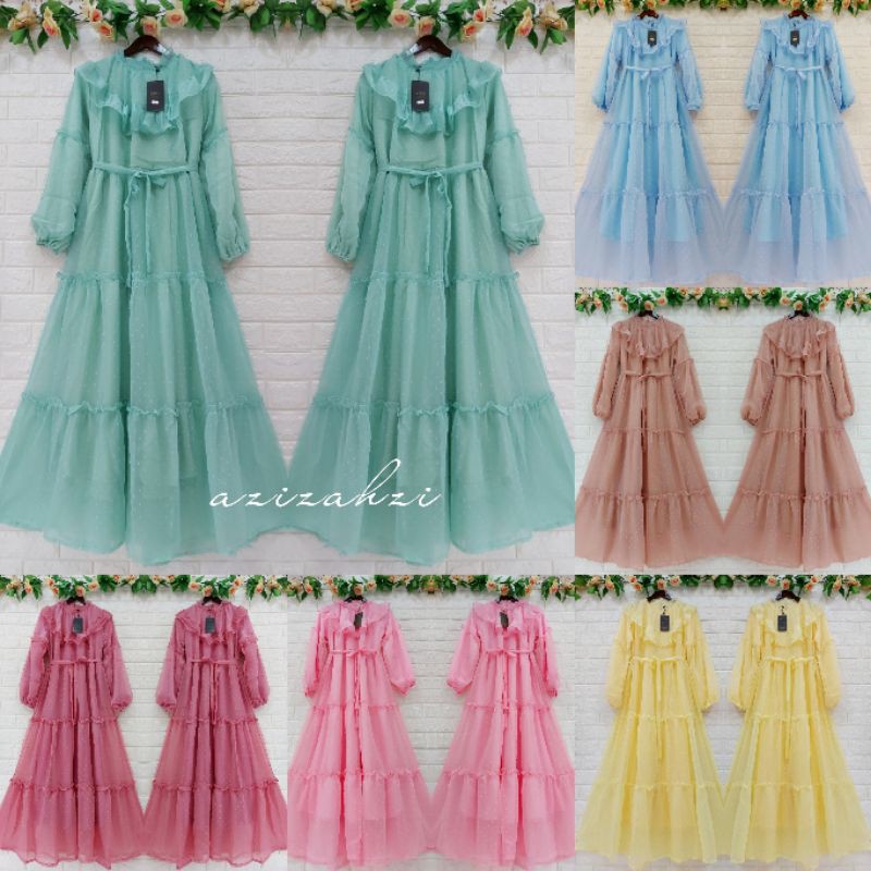 maxi rempel ananda 573760-2 // gamis polos kancing //gamis extu