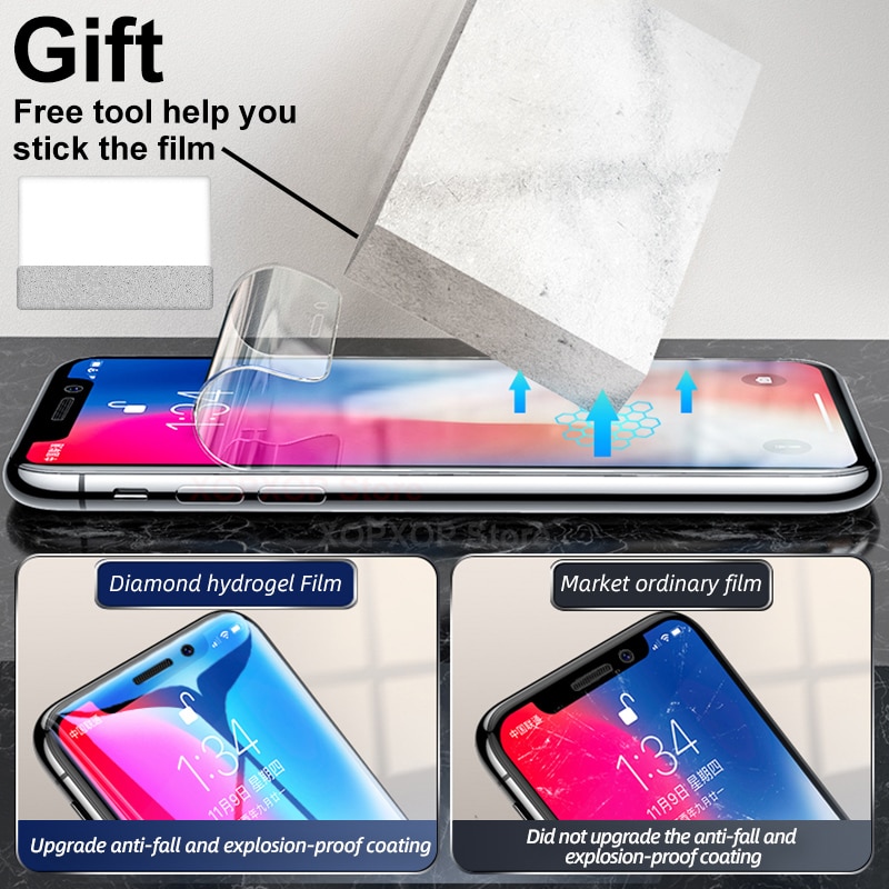 Hydrogel Film Screen Protector For iPhone 11 12 Pro X Xr XS Max Soft Protective Film For iPhone SE 6 7 8 Plus Screen protector