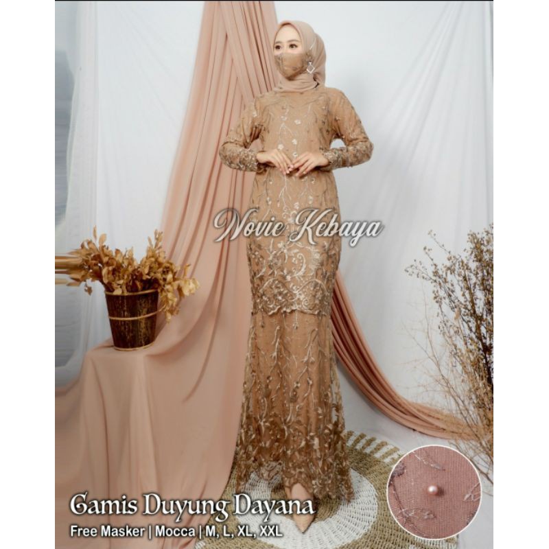 Kebaya Gamis / Gamis Brukat Pesta / Gamis Pesta Terbaru / Gamis Brokat / Gamis Duyung / Gamis Tille