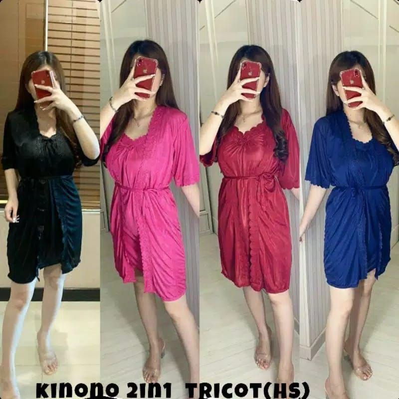 baju tidur Lingerie kimono 2in1 Jumbo fit to XXL Ld 120cm kado istri, pernikahan
