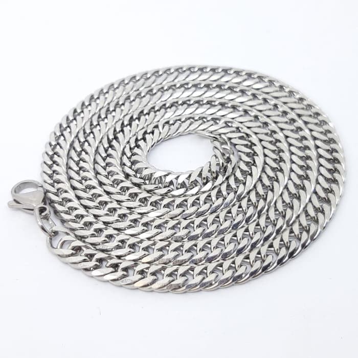 Jeloof Kalung Titanium Silver Rantai Stainless Steel Panjang 60 CM - (Bisa Request Potong)