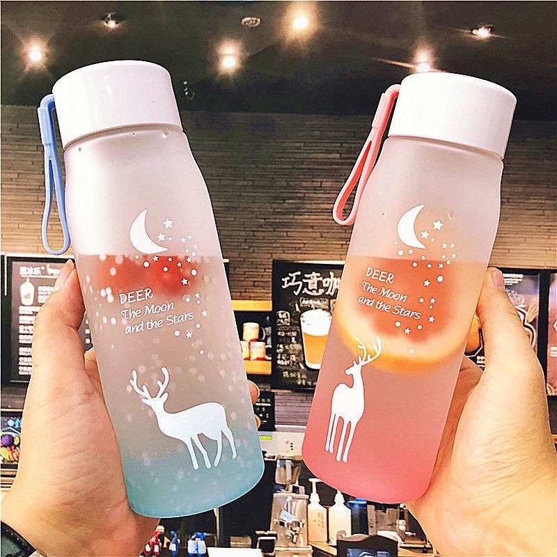 Botol Minum Deer Moon and Star 560ml Warna Doff Sembur Cantik Anti Tumpah