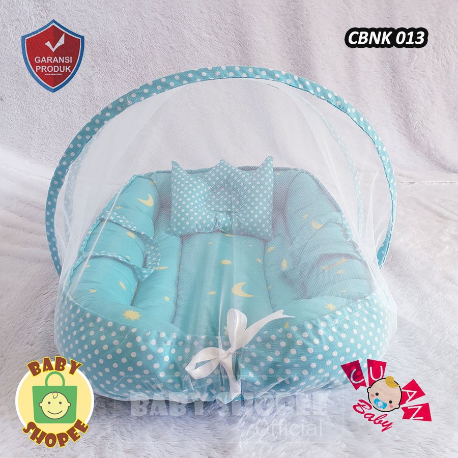 CBNK 013 Kasur Bayi Karakter Lipat BerKelambu Motif Starmoon Polka Tosca | Perlengkapan Bayi-1