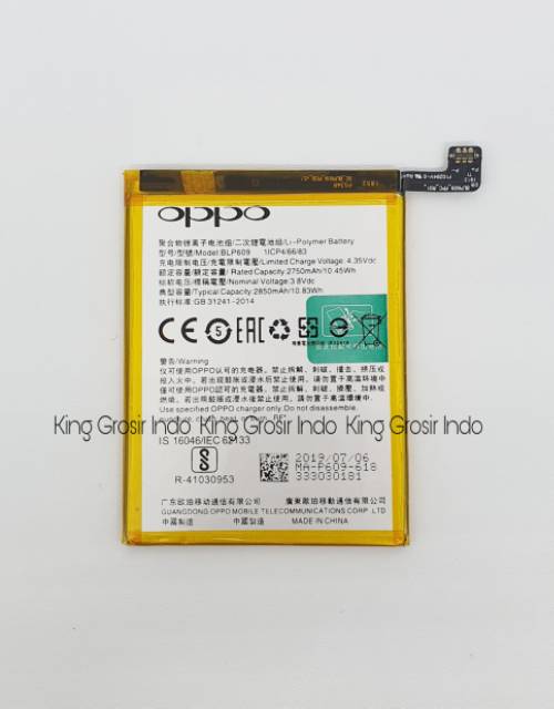 Baterai Oppo BLP609 F1plus Original 100% Battery Oppo F1 Plus BLP 609 Batere Batre Batt