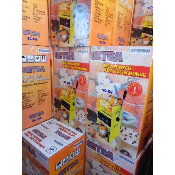 mesin cupsealer pres gelas plastik getra