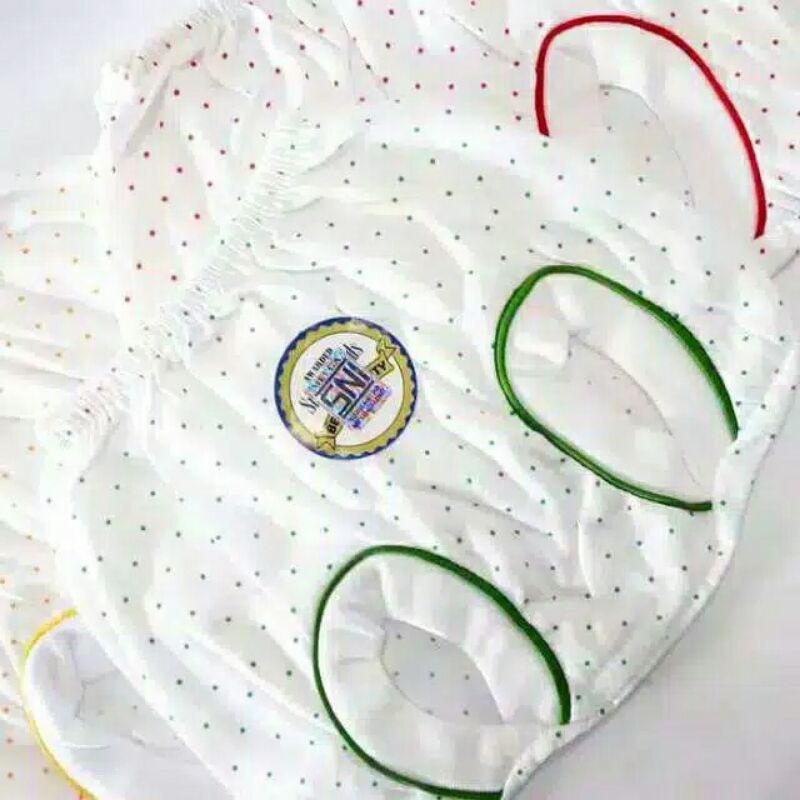 3Pc Celana Bayi Bintik /print putih D5 Pop dan Segi-Celana Bayi 1 Tahunan Motif Bintik/print Murah Berkualitas