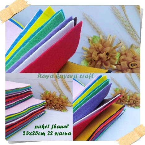 Kain Flanel Paket komplit/Paket Irit 22 Warna Gradasi 23x25cm