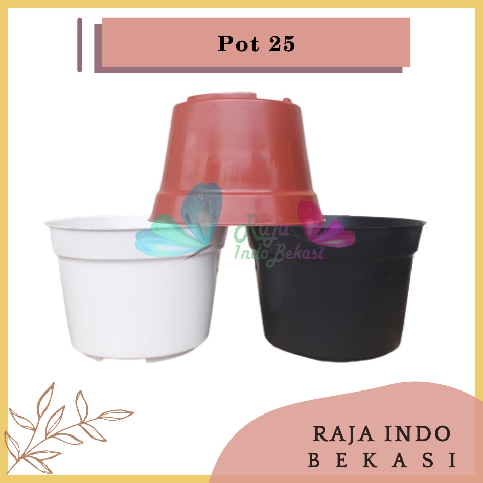 Pot Bunga 25CM Hijau Pot Tanaman Hias Grosir Murah Plastik 25 Cm Bibit Bulat