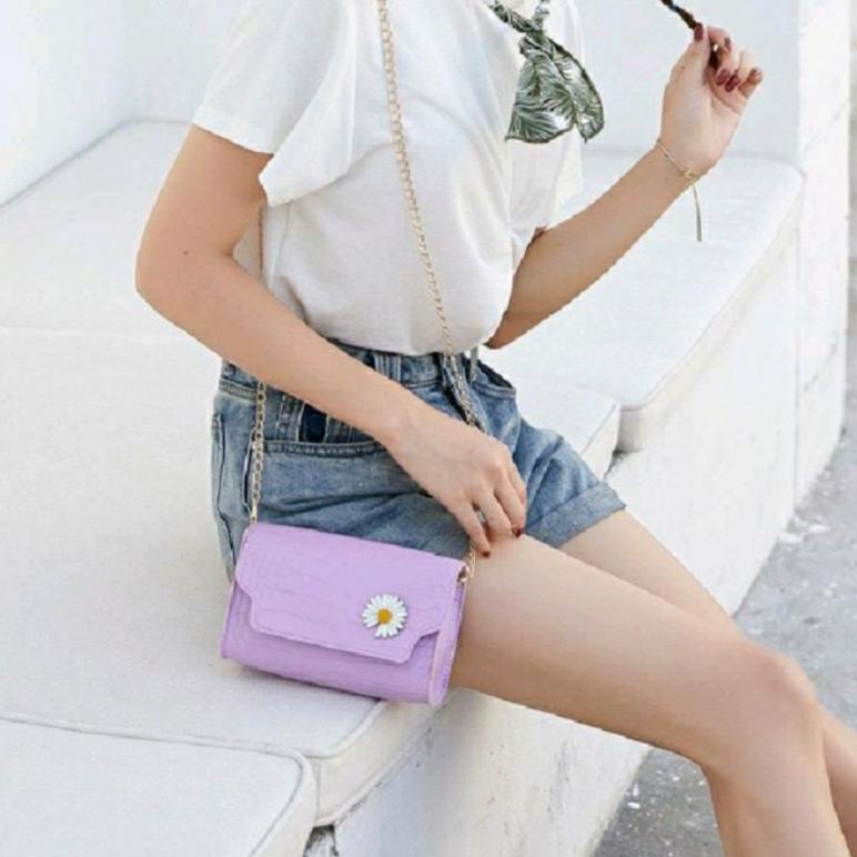 BBS.150476 ▪ Tas Slempang Wanita Sling Bag Flowers Daisy Korean Kekinian