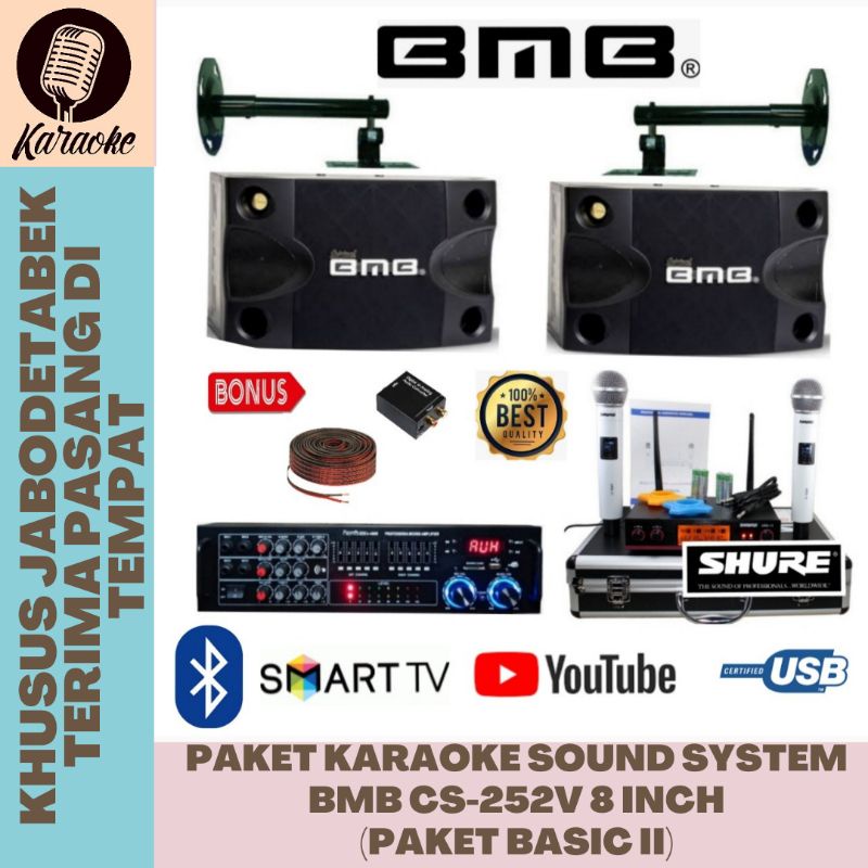 Paket Karaoke BMB Original Bluetooth 8 inch (Paket Basic II CS 252V)
