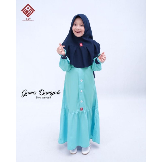 ANV Gamis Katun Toyobo Polos Gamis Anak Daniyah