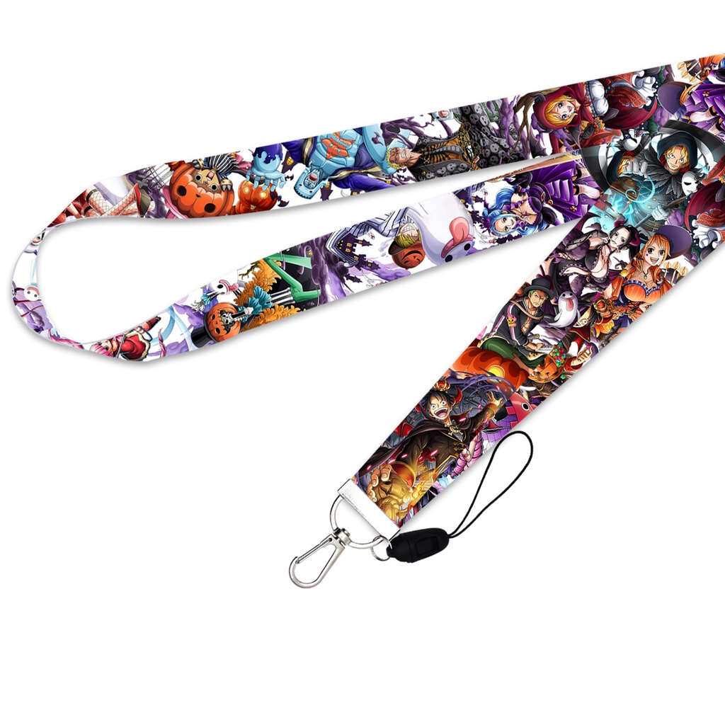 Tali Lanyard Gantungan Kunci / Handphone Motif Bajak Laut Luffy Zoro Untuk Halloween