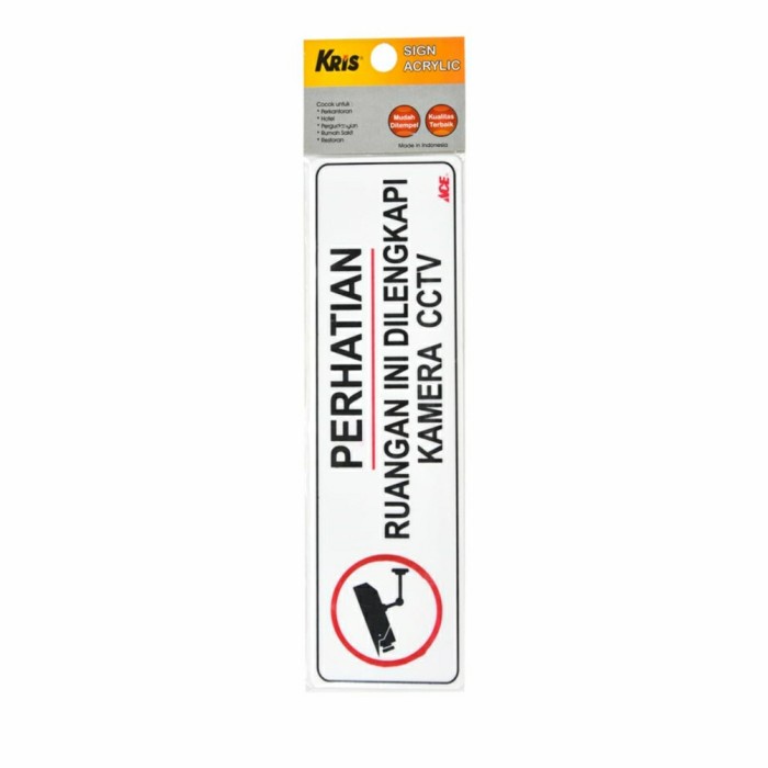 

KRIS SIGN STICKER ANODIZED AKRILIK STIKER RUANGAN DILENGKAPI CCTV MA17