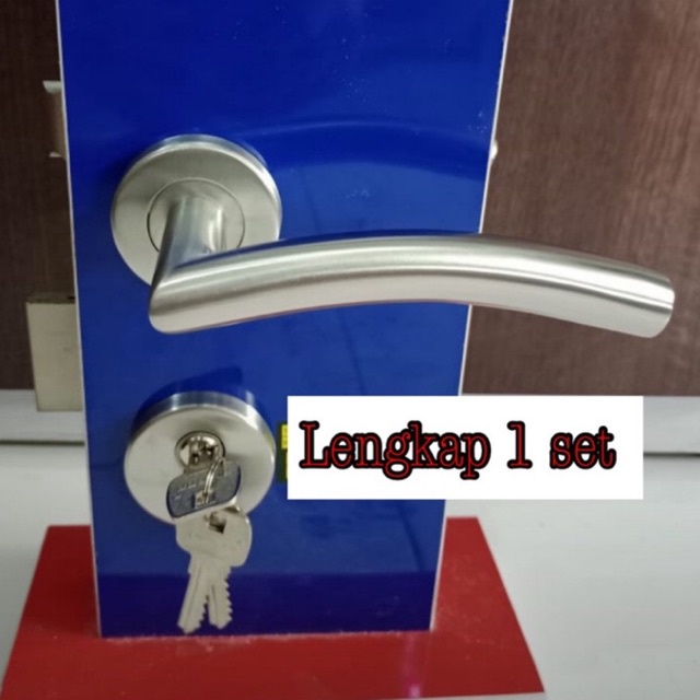 Paket promo kunci handle pintu pisah premium kunci handle pintu roses pisah sus 304 + silinder putar knop kodai/ kujci pintu besar rossette silinder putar kodai KODAI kunci pintu model pisah bhn stanlis steel anti karat kunci pintu komplit kunci pintu