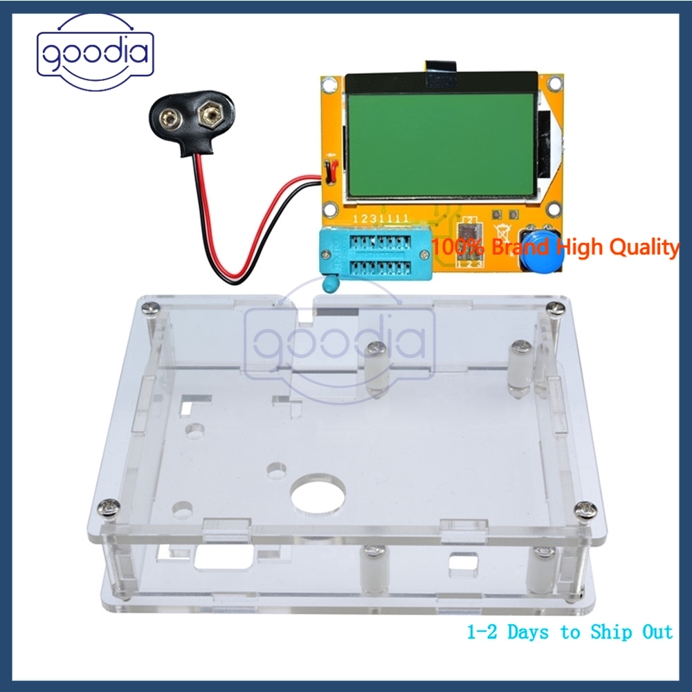 ✫〖ready to ship/COD〗✫ Jig  LCR-T4 Transistor Tester Diode Triode ESR MOS NPN / PNP dengan Casing Akrilik