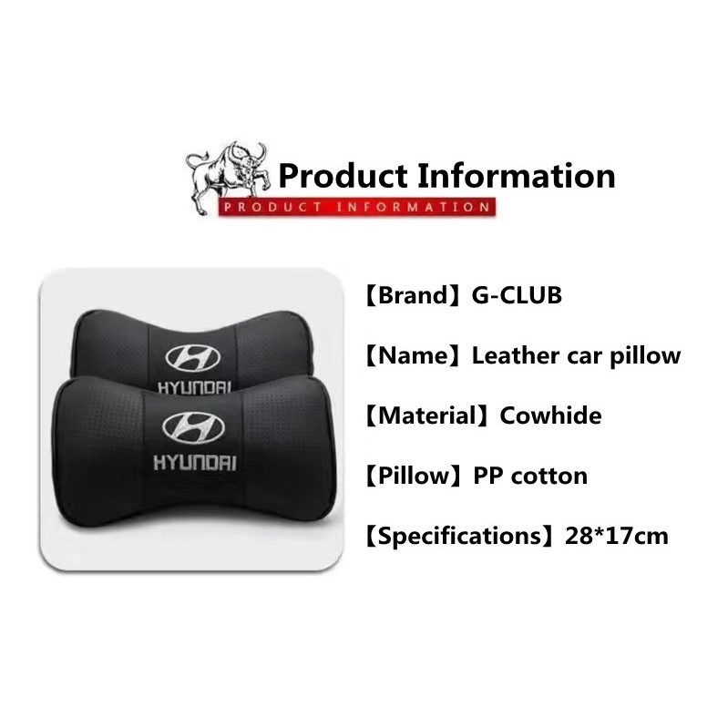 G-club Bantal Sandaran Kepala Bahan Kulit breathable Untuk Hyundai