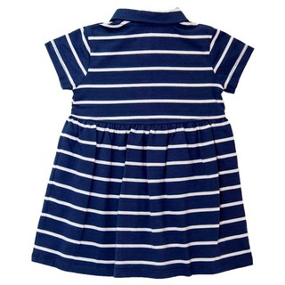  Baju  Anak  Perempuan  Torio White Navy Stripe Dress Set 