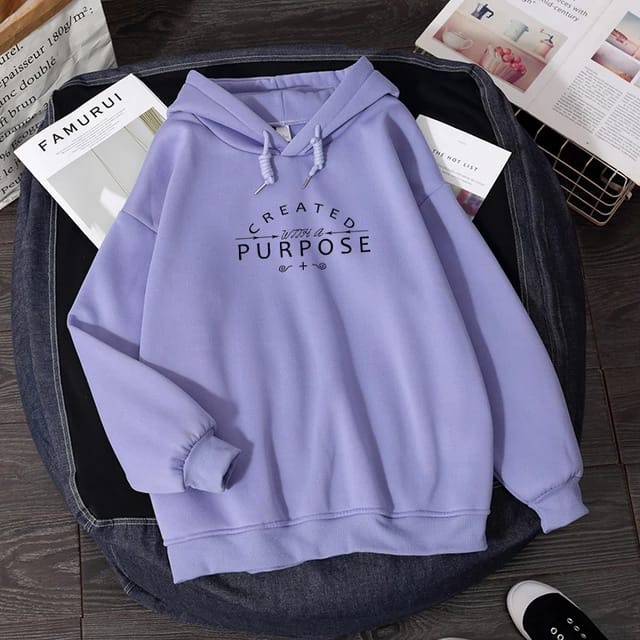 HOODIE WANITA CREATED PURPOSE /// JUMPER WANITA LUCU ALA KOREA TEBAL KEKINIAN TERBARU''