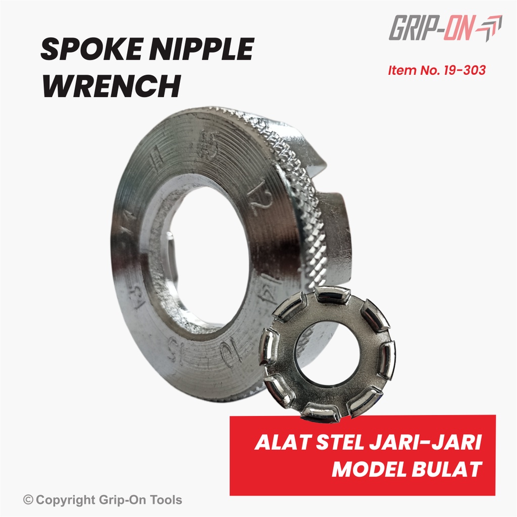 Grip-On Spoke Nipple Wrench Kunci Stel Jari Jari Sepeda Motor Kunci Ruji Velg 19-303