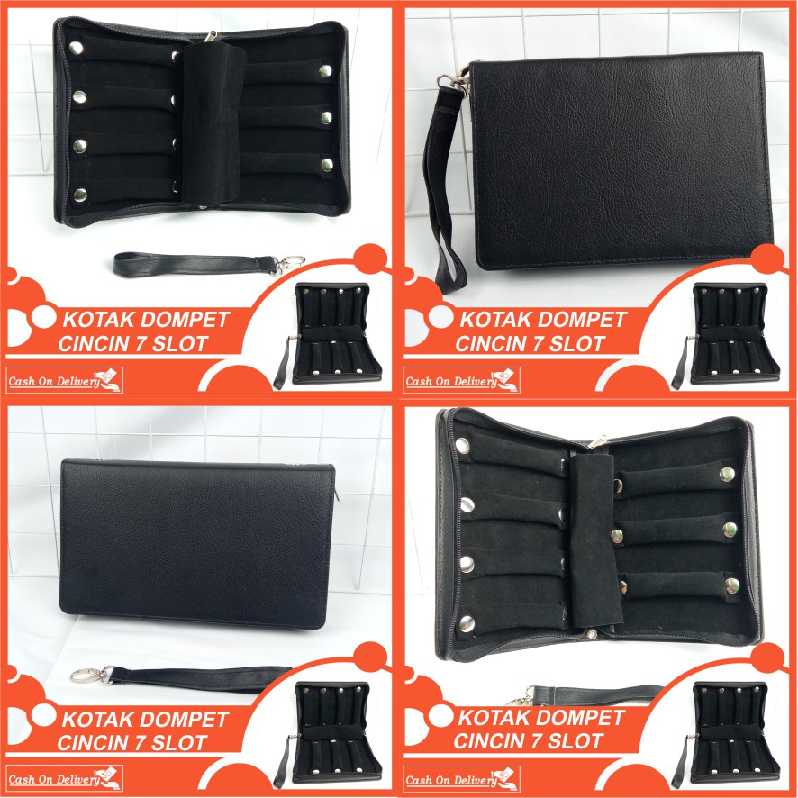 Dompet Tas Cincin Batu 3, 5, 7, dan 9 Slot Tempat Penyimpanan Cincin Perhiasan Mewah Aksesories Perhiasan Cincin