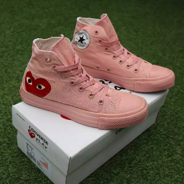 cdg pink converse
