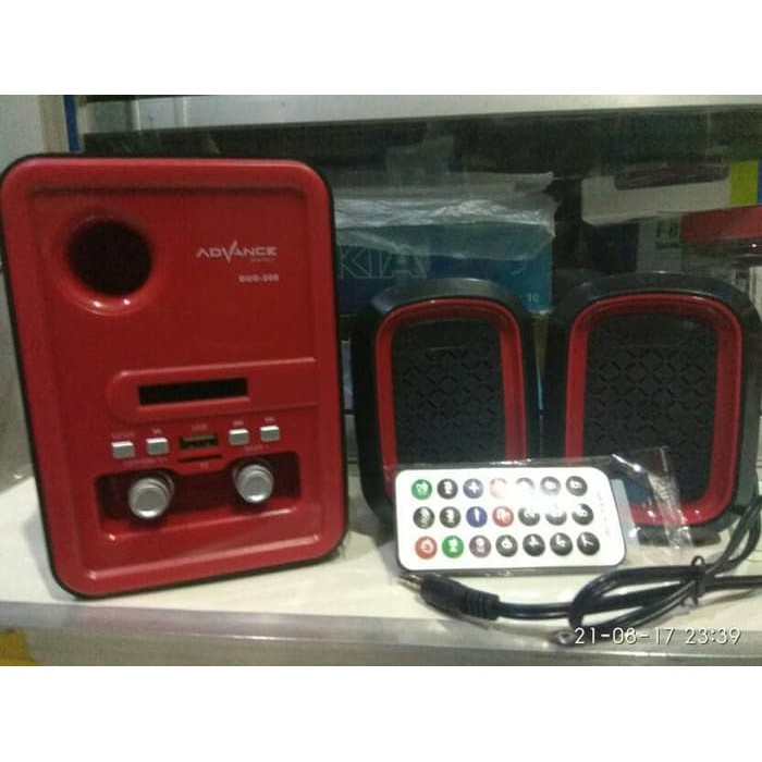 Advance Duo 200 Remot Speaker Mini Active Subwoofer Memory Radio USB - Random