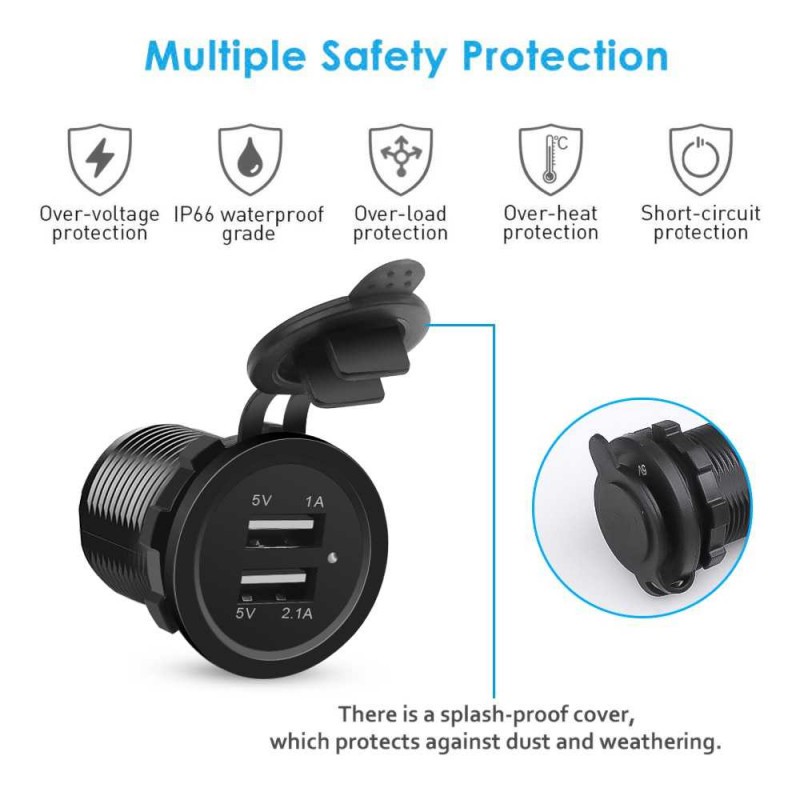 USB Charger Motor 2 Port