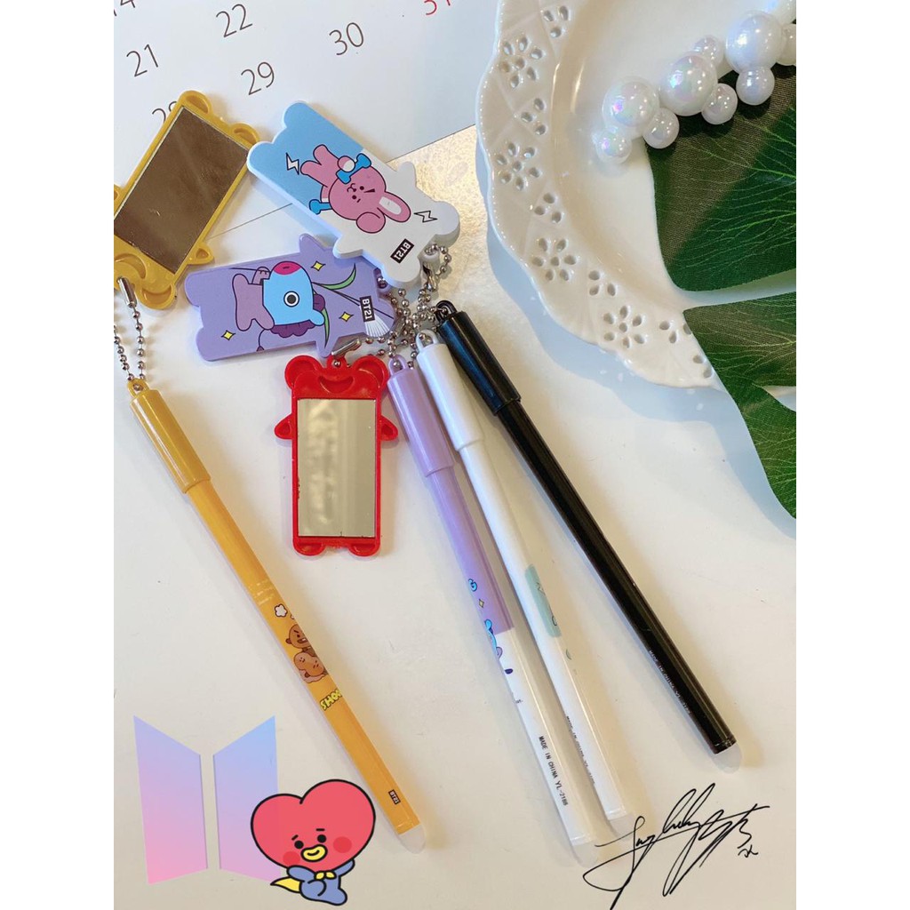 VS BG - PULPEN BT21 3 MOTIF KPOP Pulpen Cute Cartoon Ballpoint