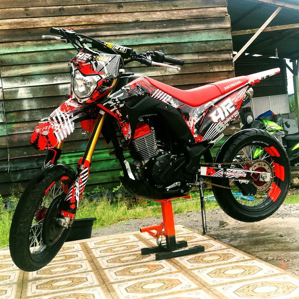 Decal Stiker CRF 150L, Decal CRF 150L, Striping CRF Hitam Merah