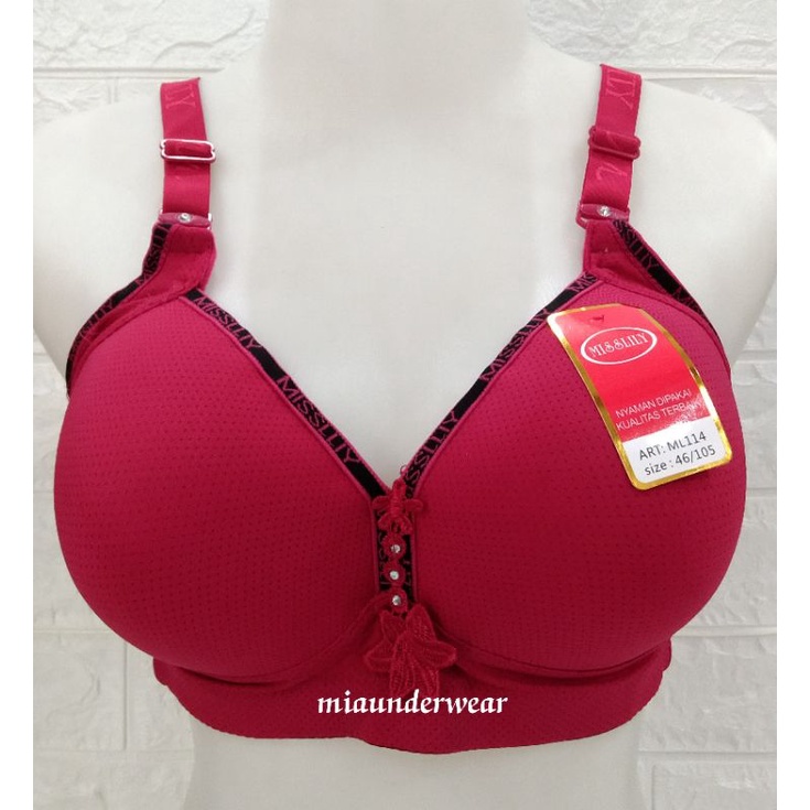 Bra Bh Busa Tanpa Kawat Ukuran Besar 38 40 42 44 46 Mislily 211/114 Kait 3 Tali Lebar dan kuat