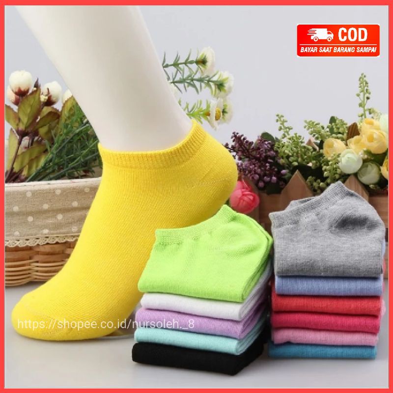 TOKO KL | kaos kaki pendek matakaki polos / Angkle socks pria wanita remaja dewasa murah bebas pilih warna