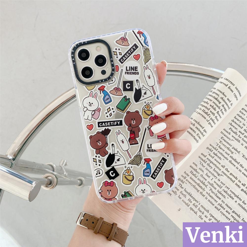 Venki - iPhone Case Silicone Soft Case Clear Case Shockproof Camera Frame Cute Cartoon For iPhone 12 Pro Max iPhone 11 iPhone 7 8 Plus 8plus 11 Xr 12 Pro MAX Max SE SE2020 iphone 7 XS 7plus mini