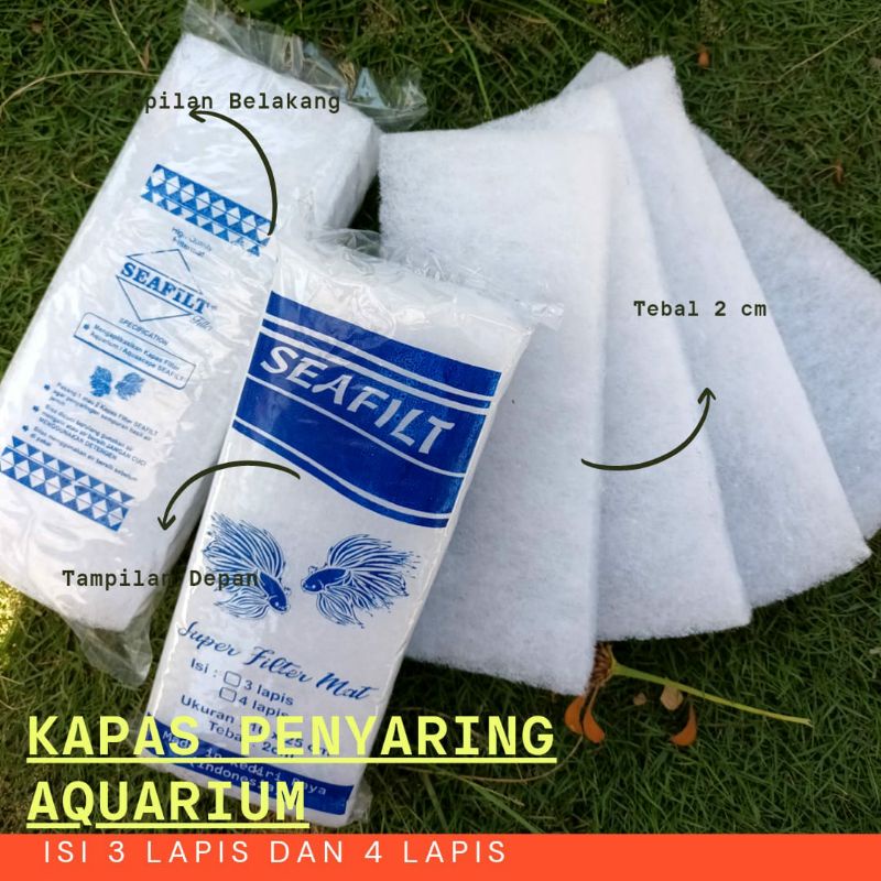 Jual Kapas Filter Aquarium 10*25cm/Aquascape/isi 3 lapis/isi 4 lapis