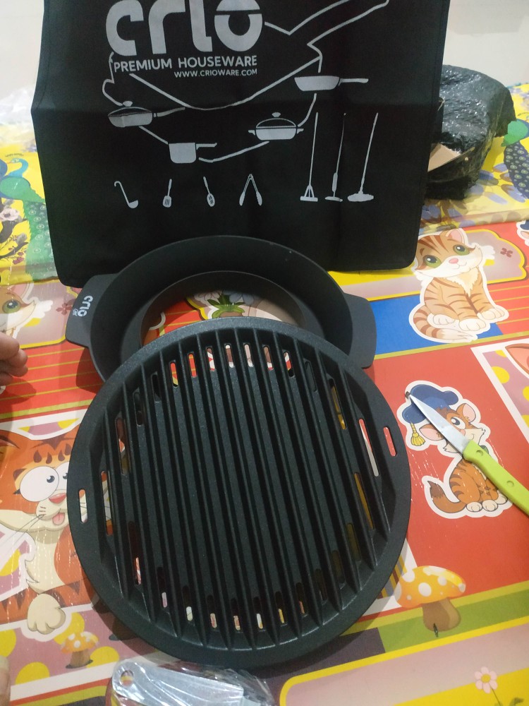 Pemanggang Bbq/pemanggang Sate/pemanggang Korea Praktis Crio Chef Korean Bbq Grill Plate Bonus Tongs