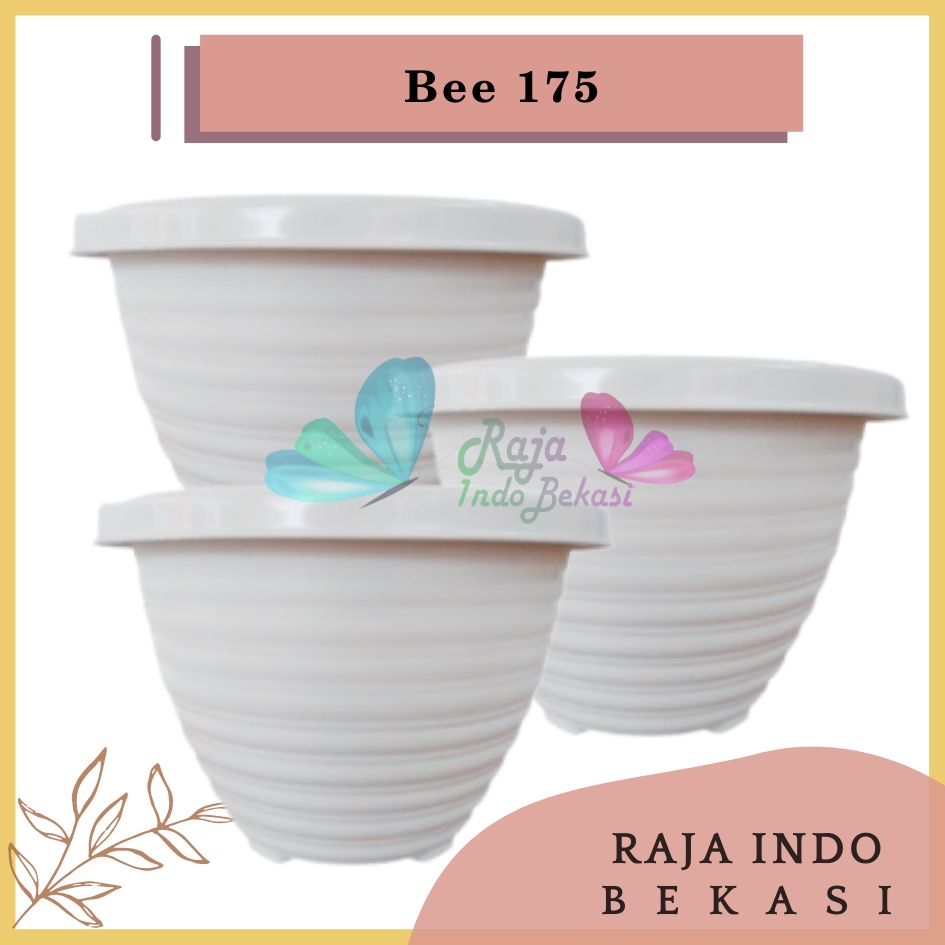 Pot Bunga P-Bee 175 Taiwan Plastik 17cm Putih / Pot Tanaman / Pot Plastik / Pot Kaktus