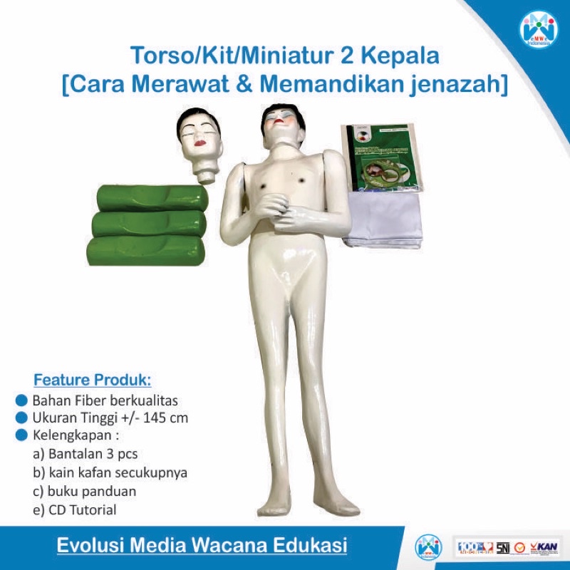 

TORSO KIT PRAKTIK MERAWAT JENAZAH Dua Kepala [ TORSO MEMANDIKAN JENAZAH DWIFUNGSI] + Packing Palet Kayu