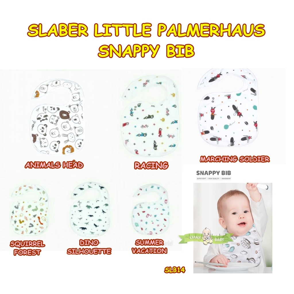 SLB14 SLABER ANAK CELEMEK ANAK LITTLE PALMERHAUS SNAPPY BIB