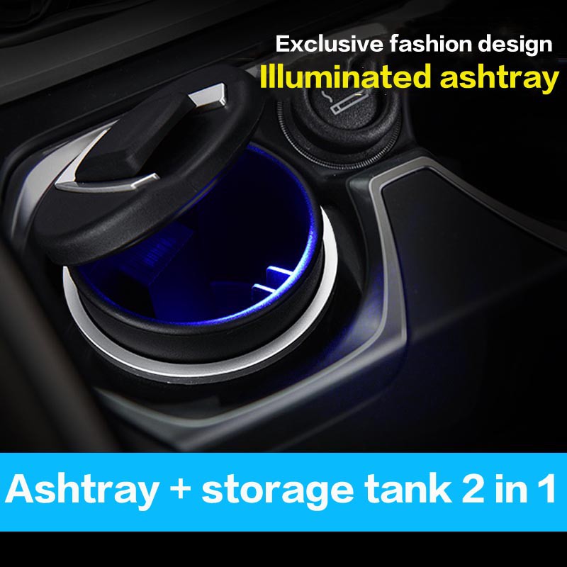 Car ashtray multi-function LED luminous universal  storage tank flame retardant