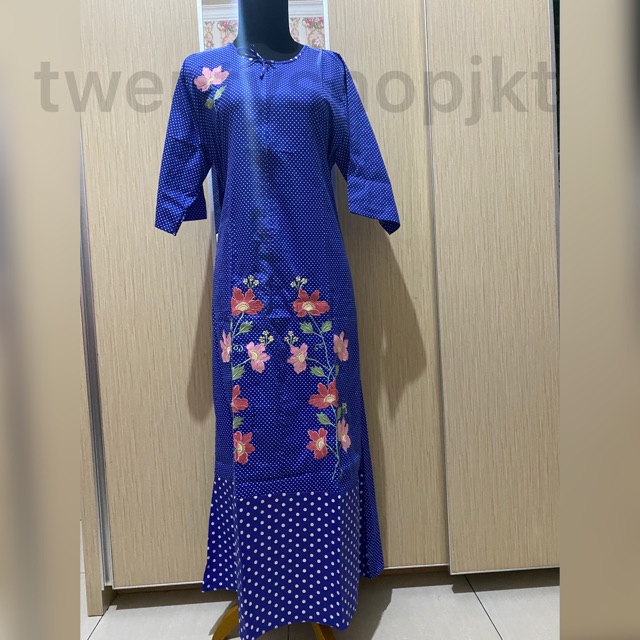 DASTER PANJANG LENGAN SESIKU MEREK OMAH DASTER EVA  SIZE L