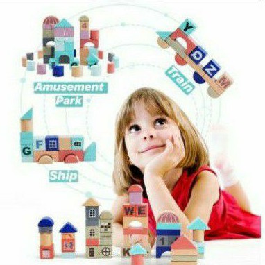 Mainan Edukasi-Mainan Anak URBAN BUILDING BLOCKS 133 PIECES (3+)