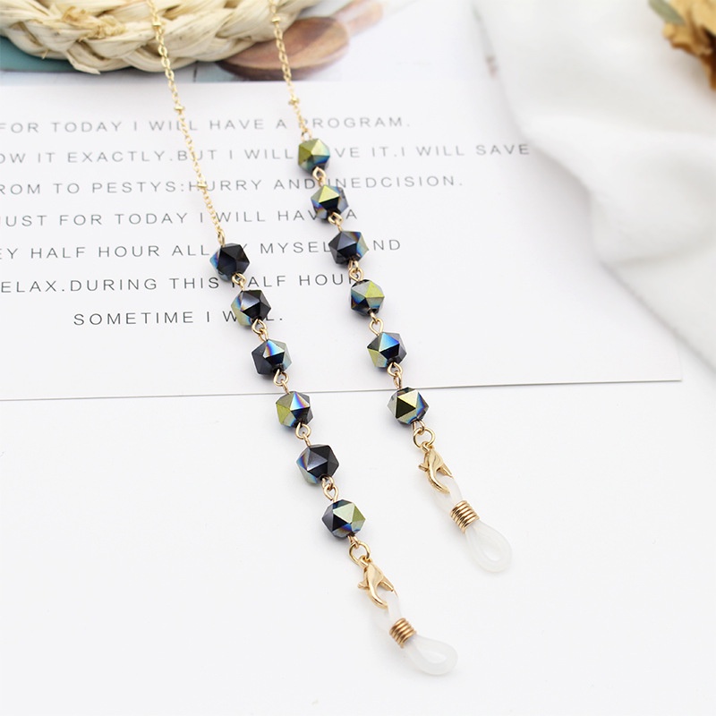 Tali Lanyard Holder Kacamata Anti Hilang Aksen Manik-Manik Kristal