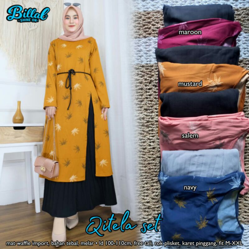 Qitella Set by Billal / Setelan Wanita Dewasa Setelan Tunik Rok Wanita Setelan Wanita Terbaru