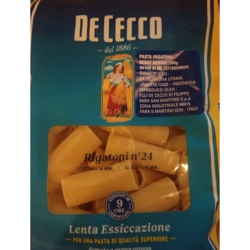 

De Cecco Penne Rigate 500 Gr Pasta Asli Original Import Italy