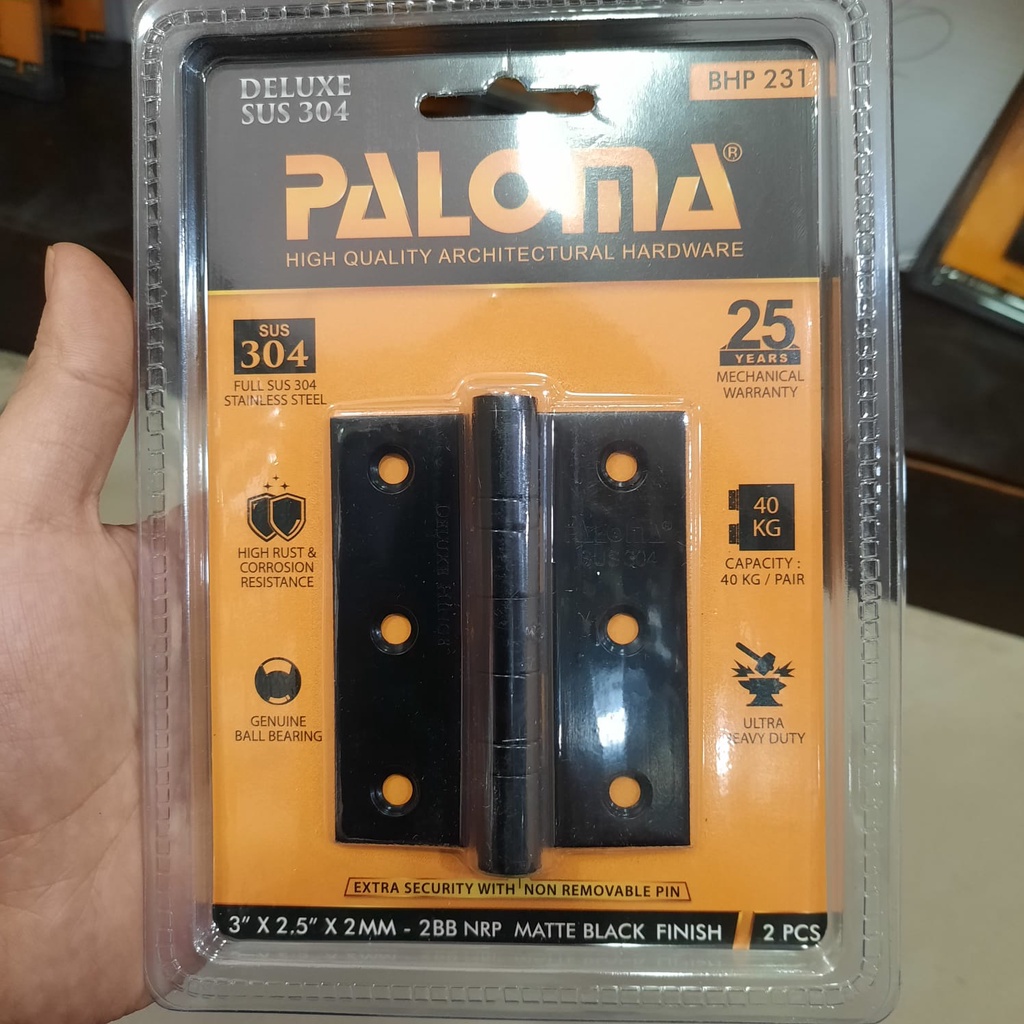 PALOMA BHP 231 ENGSEL JENDELA 3&quot;X2,5&quot;X2MM 2BB NRP HINGE 3 INCH HITAM BLACK MATTE