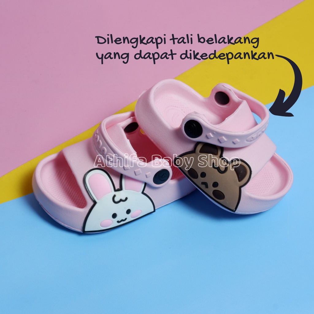 Sepatu Sandal Anak Perempuan Bayi Balita Usia 6 7 8 9 10 11 Bulan 1 2 3 Tahun Size 19 20 21 22 23 24 Sendal Gunung Karet Cewek Spatu Sandal Prewalker Karet Phylon Ringan -Dulux 386E-