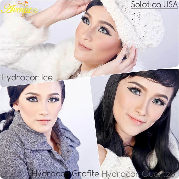 Softlens Avenue Solotica Hydrocor Warna Quartzo Ice Verde Grafite Azul Ocre Mel