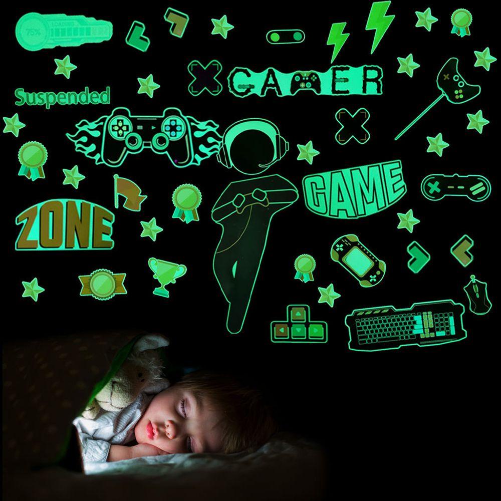 Populer Luminous Wall Sticker Starry Sky Dots Moon Cosmic Dekorasi Rumah Game Handle Stickers Glow In The Dark