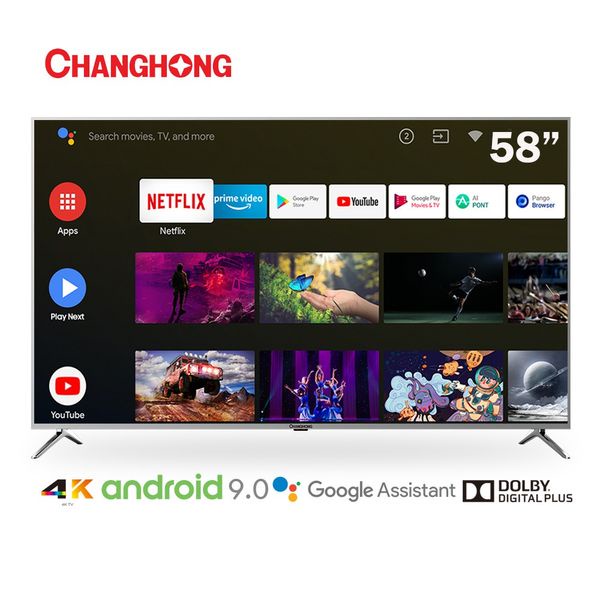 Changhong 58 Inch 4K UHD Android 9.0 Smart TV Netflix LED TV U58H7A - Khusus Wilayah Magelang dan Se