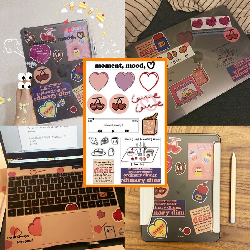 

TikTok Same Stickers For Mobile Tablet Cherry Love Food Sticker