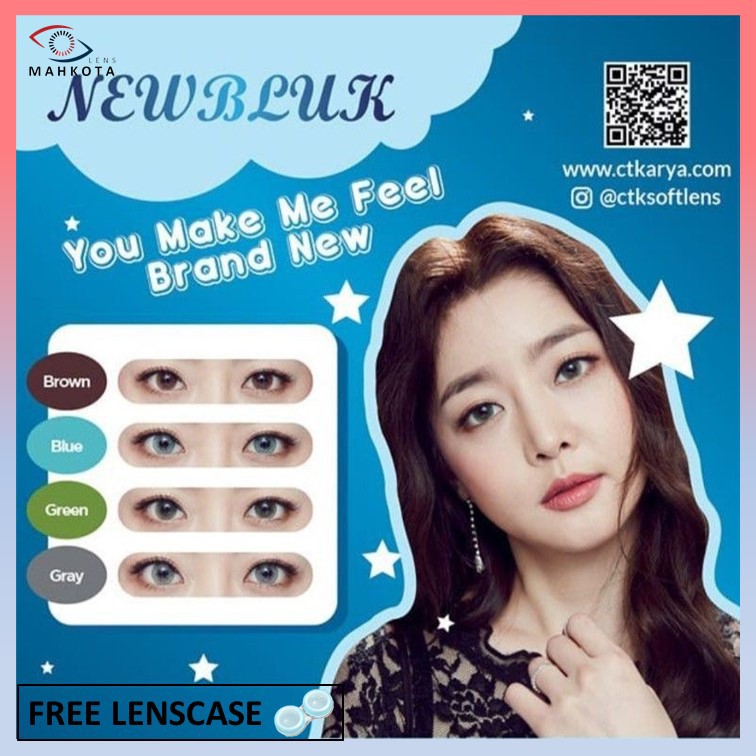 SOFTLENS NEWBLUK NORMAL &amp; MINUS (-0.50 S/D -3.00) BY CTK / 15MM / GRAY BROWN BLUE BLACK / Softlen Soflen Soflens